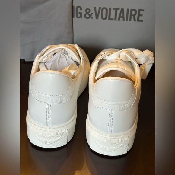 NIB Zadig & Voltaire La Flash Chunky Platform 39 Blanc White Lightning Bolt US 8 - Picture 10 of 12